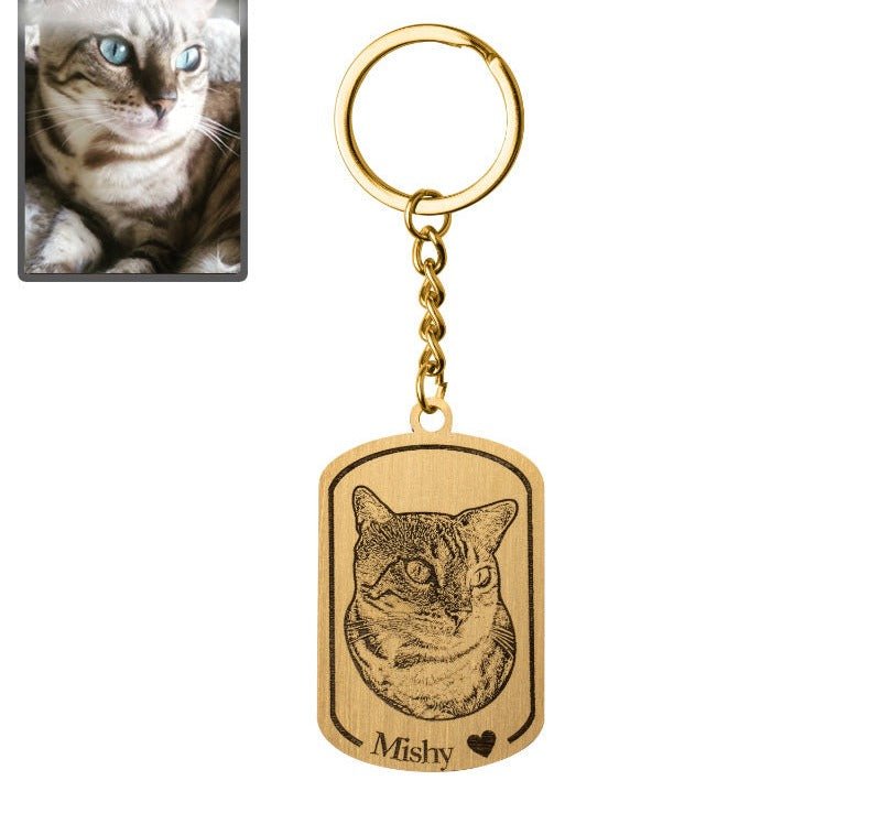 Llavero medallón silueta gato
